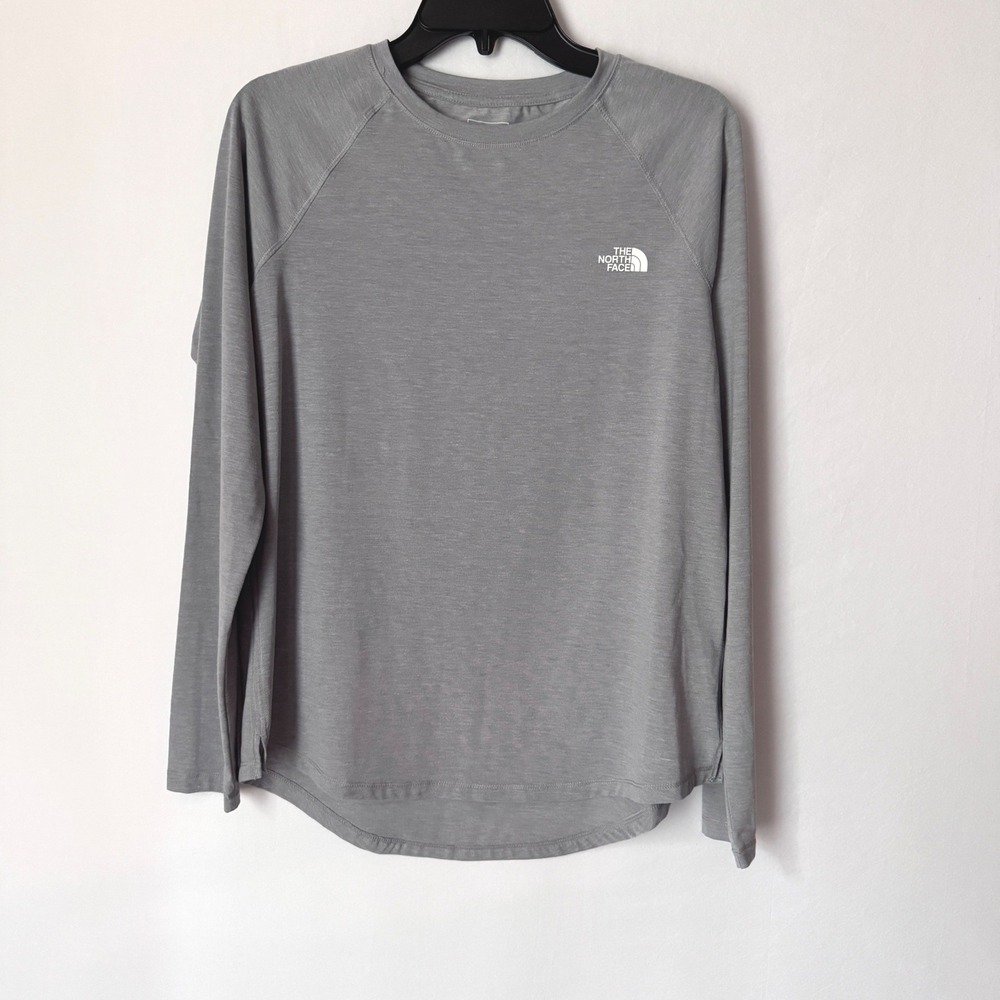 The North Face Activewear Top Womens Medium Gray Raglan Long Sleeve Shirt